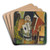 Nature morte  l'as de trfle by Louis Marcoussis Art Drink Coaster set Nature morte  l'as de trfle by Louis Marcoussis Art Drink Coaster set