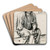 Young Seated Worker by Adolph von Menzel Art Drink Coaster set