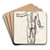 Man posing as the Apollo Belvedere, seen on his back by David Humbert de Superville Art Drink Coaster set