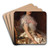 Portrait of an Elegant Lady with a Fan by Konstantin Egorovich Makovsky Art Drink Coaster set