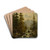 Mountain landscape with a waterfall by Adolf Chwala Drink Coasters - set of 4