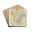 Studie zu einem mnnlichen Portrt by Ferdinand von Rayski Drink Coasters - set of 4