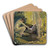 Two Nude Young Men in a River in the Woods by Ernst Schiess Art Drink Coaster set Two Nude Young Men in a River in the Woods by Ernst Schiess Art Drink Coaster set