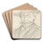 Portret van een heer met hoed en bril by Antoon Derkinderen Art Drink Coaster set
