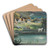 The track boat by Cecil Gordon Lawson Art Drink Coaster set