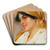 A Girl with a Yellow Headscarf by Eugen von Blaas Art Drink Coaster set