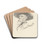 Head of aman by Frederic Remington Drink Coasters - set of 4