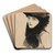 Portrait de femme au chapeau by Paul Csar Helleu Art Drink Coaster set Portrait de femme au chapeau by Paul Csar Helleu Art Drink Coaster set