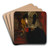 Portrait of Wilhelmine Keller by Ferdinand Keller Art Drink Coaster set Portrait of Wilhelmine Keller by Ferdinand Keller Art Drink Coaster set