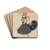 Set of Fan Dancers-Girls by Will R. Barnes Drink Coasters - set of 4 Set of Fan Dancers-Girls by Will R. Barnes Drink Coasters - set of 4