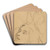 Etude d'une femme en buste et d'un visage de femme by Henri Leopold Lvy Art Drink Coaster set