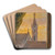 Blick durch ein Fenster auf einen gotischen Kirchturm by Johann Peter Krafft Art Drink Coaster set