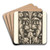 Ornamental Foliage with Two Masks and TwoDolphins by Heinrich Aldegrever Art Drink Coaster set