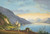 A view of Lake Geneva, with figures at a vineyard in the foreground, the Chteau de Chillon beyond by Hendrikus Johannes Knip Art Print Download