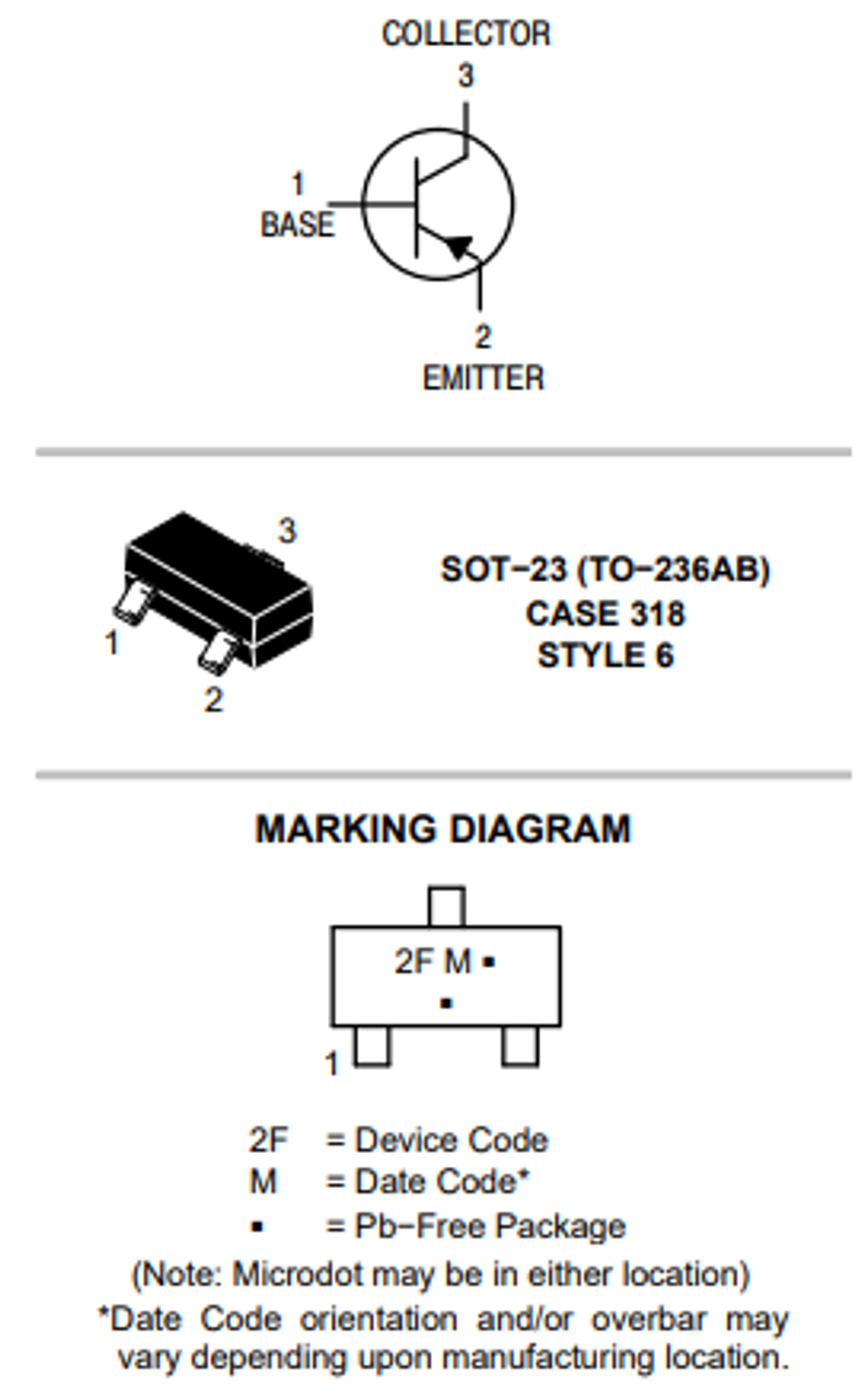 2F_MMBT2907A ; Transistor Bipolar PNP 60V 0.6A 300mW, SOT-23