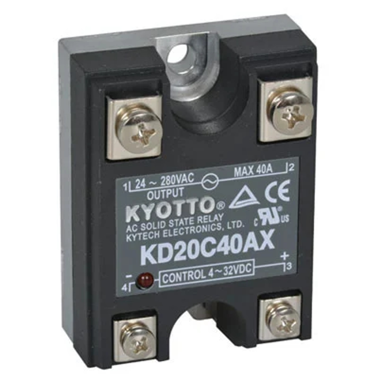 KD20C40AX ; SCR Solid State Relay SSR 24-280VAC 40A Control:4-32VDC