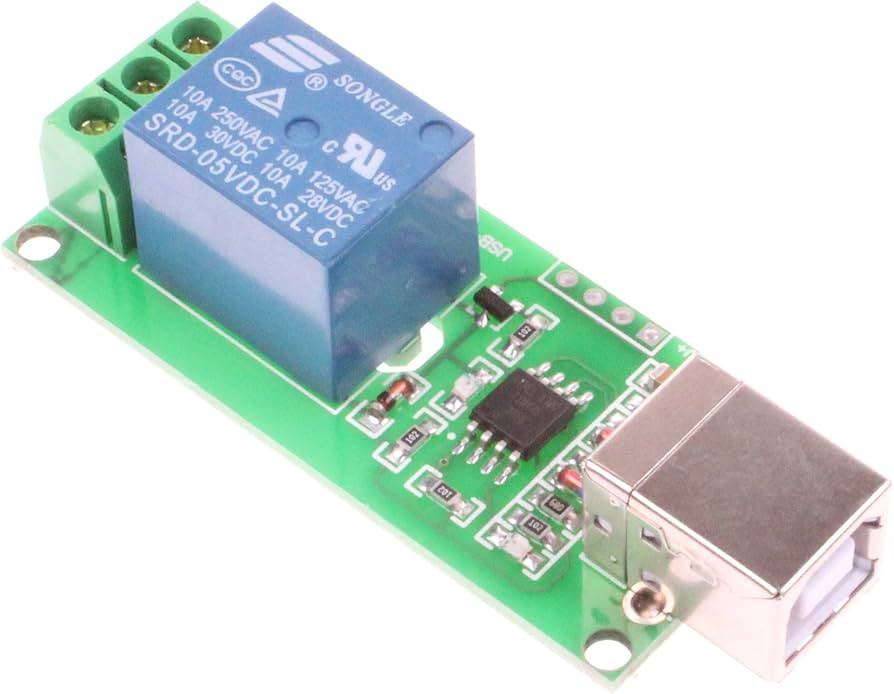 USB-Relay-1-CH ; Relay Electromechanical 5VDC SPDT 10A, Module