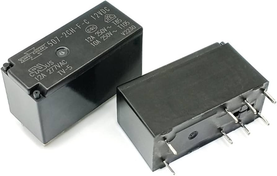 507-2CH-F-C-12VDC ; Relay Electromechanical 12VDC 12A DPDT, DIP-8