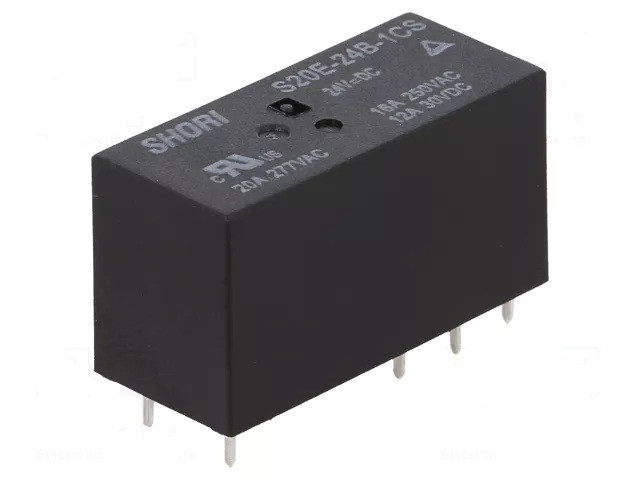 S20E-24B-1CS-24VDC | Relay Electromechanical 24VDC 16A SPDT, DIP-8