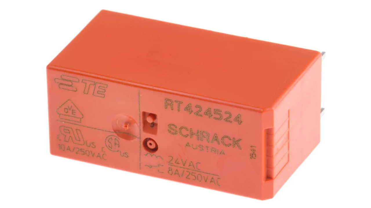 RT424524 ; Relay 24VAC 8A DPDT, DIP-8