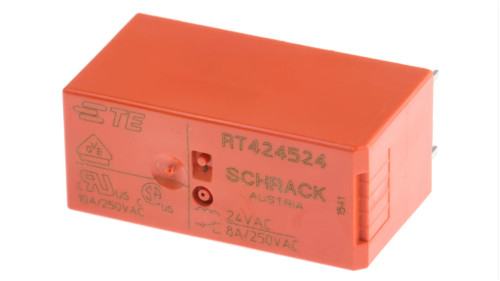 RT424524 ; Relay Electromecanical 24VAC 8A DPDT, DIP-8