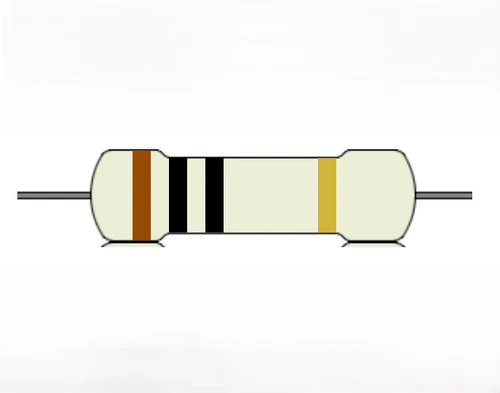 Carbon Film Resistor 10Ω 5% 0.25W, THT-2