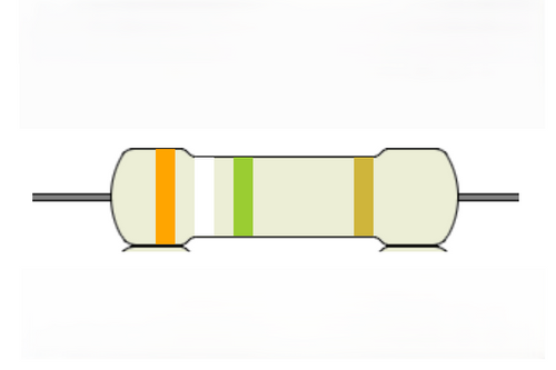 Carbon Film Resistor 3.9MΩ 5% 0.25W, THT-2