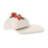Butter Dish w/ Raspberry Handle
