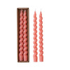 Twisted Pink Taper Candles - Set of 2