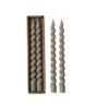Twisted Grey Taper Candles - Set of 2
