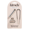 Mini Metal French Hair Pin & Clips 3 pc Set - Silver