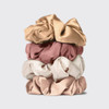Satin Pillow Scrunchies 4pc Set- Blush