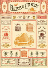 Bees & Honey Cavallini Poster