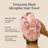 Micofiber Hair Towel Turban - Terracotta