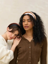 Headbands Satin & Velvet, Cream & Camel