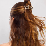 Metal Rhinestone Loop Claw Clip 1 pc - Gold