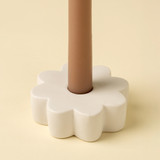 White Daisy Candle Holder