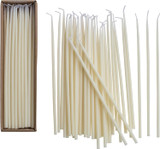 1/4" Thin Ivory Taper Candles - Set of 36