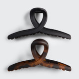 LG Loop Claw Clips 2pc - Black & Tort