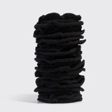 Fabric Petal Hair Elastics 10pc Set - Black