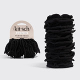 Fabric Petal Hair Elastics 10pc Set - Black