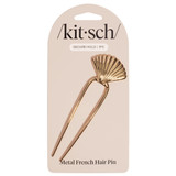 Metal Clam Shell French Hair Pin - Gold