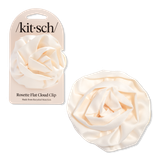 Satin Rosette M Flat Cloud Clip - Cream
