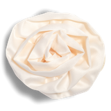 Satin Rosette M Flat Cloud Clip - Cream