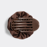 Satin Rosette M Flat Cloud Clip - Chocolate