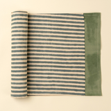 Sea Stripe Block Print Table Runner 108" L