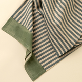 Sea Stripe Block Print Table Runner 108" L
