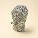 Sakura Block Print Oven Mitt - Blue