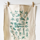 Herbs & Spices Green Tea Towel