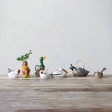 Hand-Painted Stoneware Hen Vase